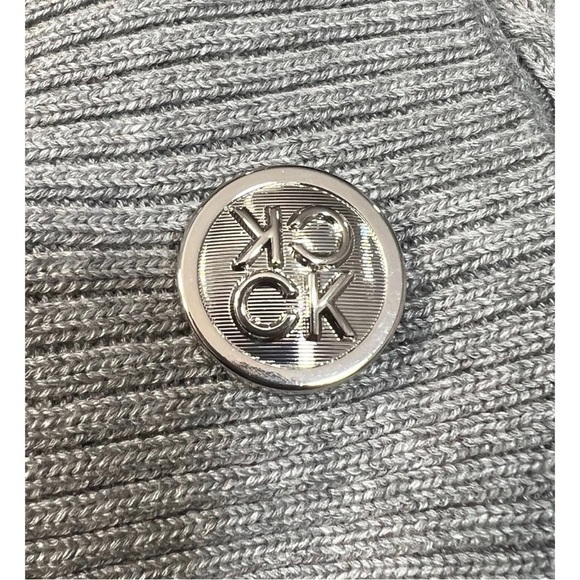 Calvin Klein Sz S / M Gray Cable Knit Poncho Sweater Cable Knit Cowl Turtleneck - Picture 7 of 9